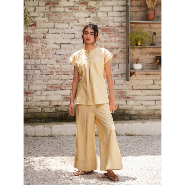 Capsule 6 - Peanut Brown Cotton Top and Pant Set