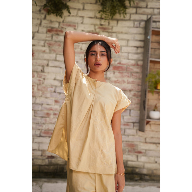 Capsule 6 - Peanut Brown Cotton Top and Pant Set