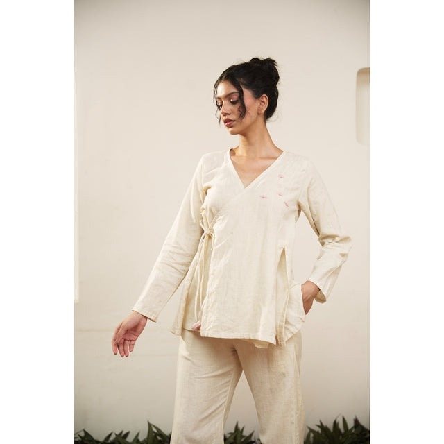 Capsule 11 - Beige Handwoven Top and Pant Set