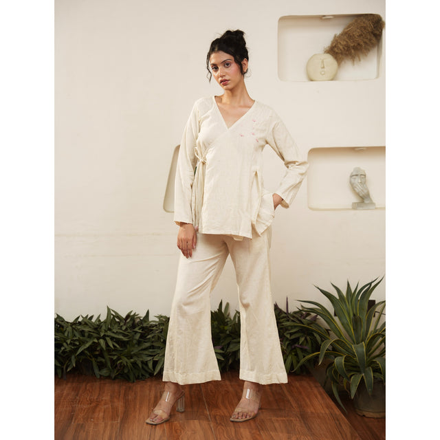 Capsule 11 - Beige Handwoven Top and Pant Set