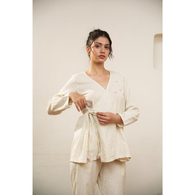 Capsule 11 - Beige Handwoven Top and Pant Set