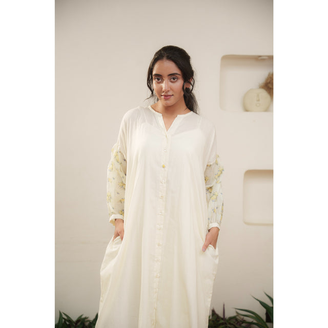 Capsule 8 - Yellow Chanderi and Cotton Dress