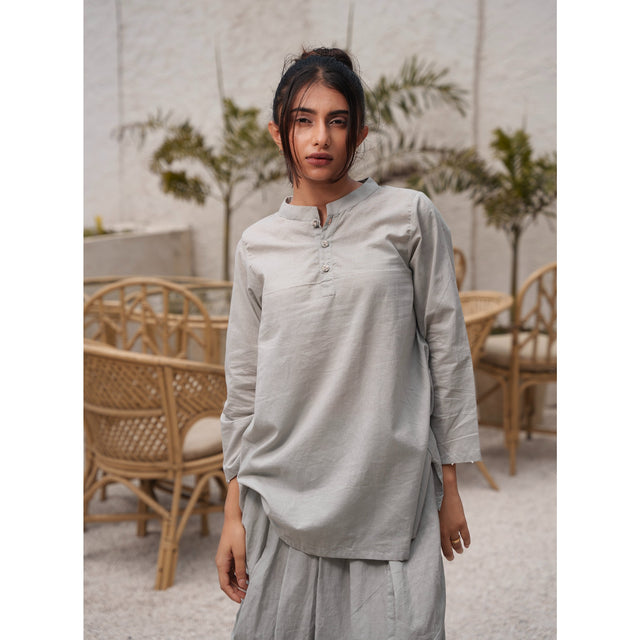 Capsule 12 - Grey Handwoven Top and Pant Set