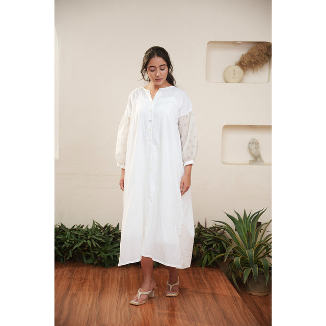 Capsule 8 - White Chanderi and Cotton Dress