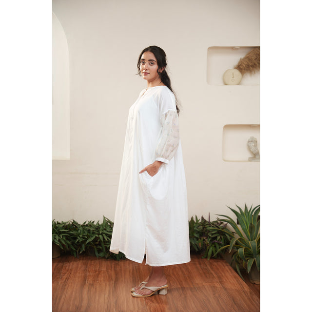 Capsule 8 - White Chanderi and Cotton Dress