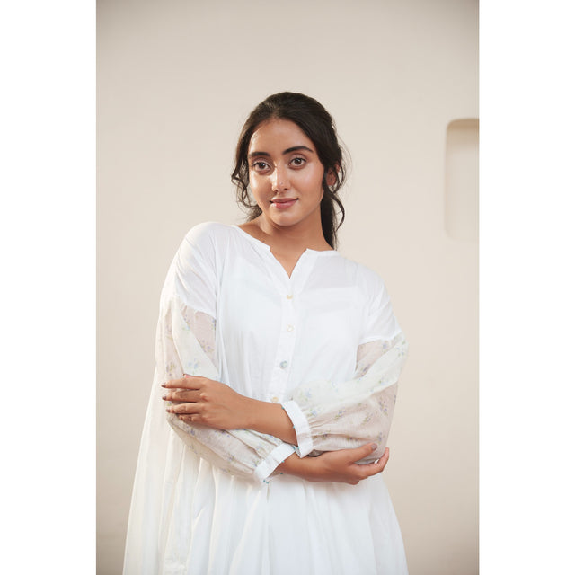 Capsule 8 - White Chanderi and Cotton Dress