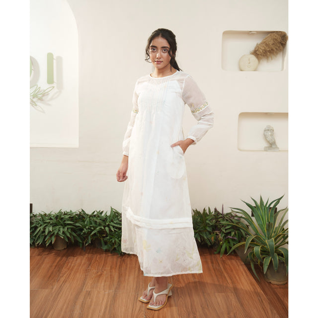 Capsule 16 - White Cotton and Chanderi Dress