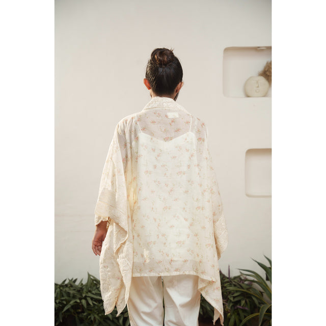 Capsule 17 - Beige Cotton and Chaderi 3 Piece Set