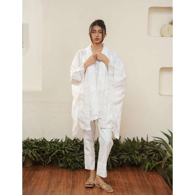 Capsule 17 - White Cotton and Chaderi 3 Piece Set