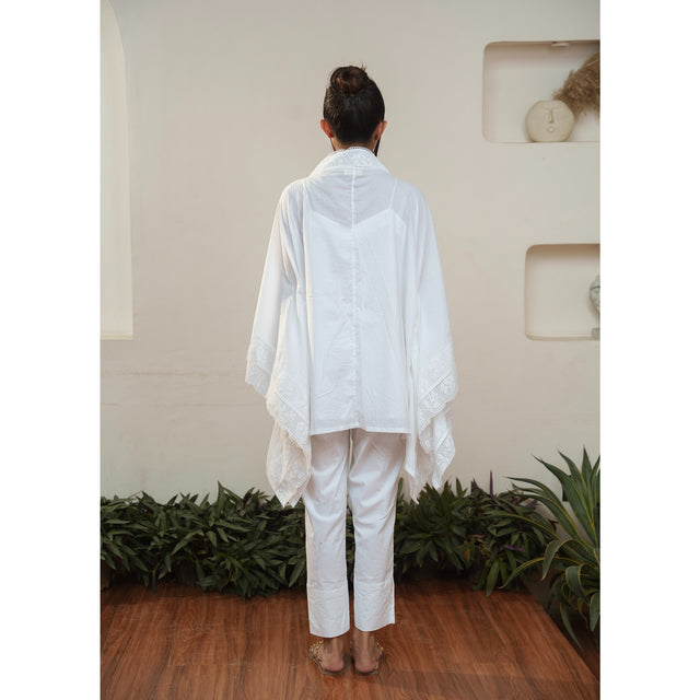 Capsule 17 - White Cotton and Chaderi 3 Piece Set