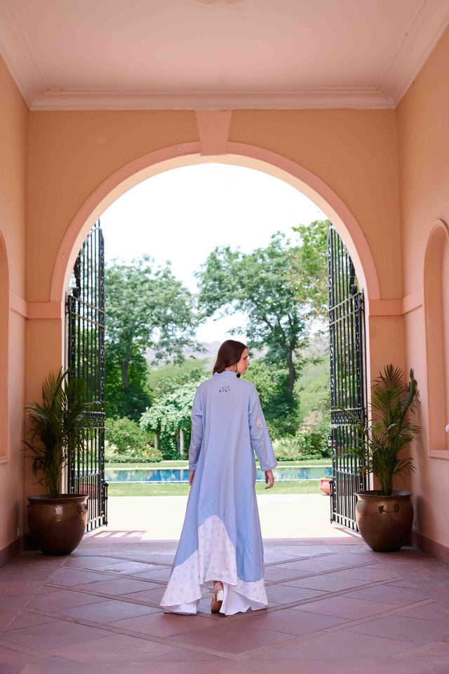 Ruby Dress - Blue and White Cotton