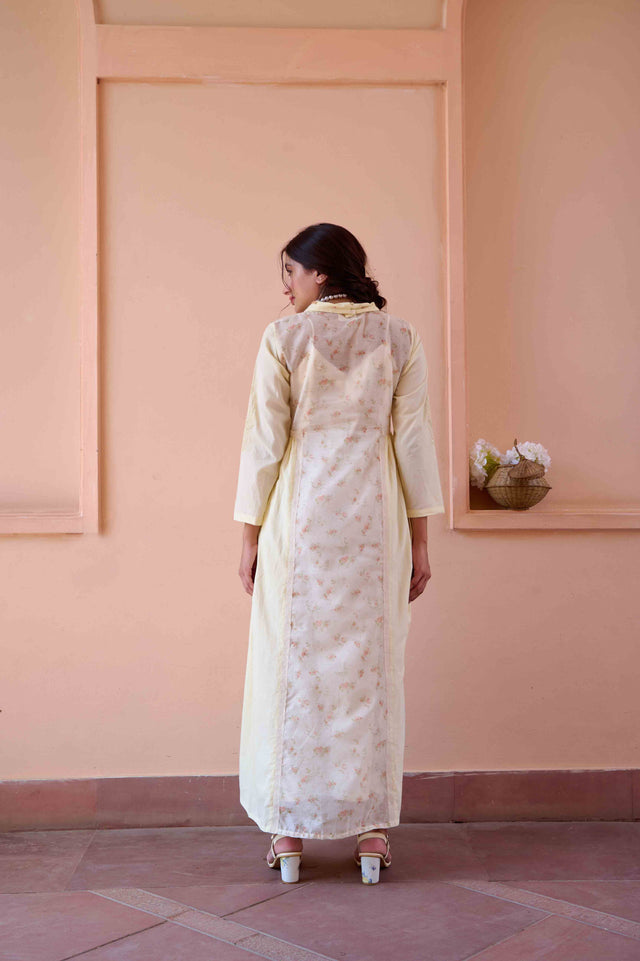 Esme Dress - Yellow Cotton and Chanderi